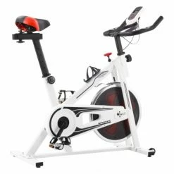 VidaXL Fitness Vélo D'appartement Avec Capteurs De Pouls Blanc Et Rouge