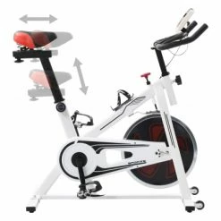 VidaXL Fitness Vélo D'appartement Avec Capteurs De Pouls Blanc Et Rouge -Appareils Fitness & Cardiotraining Soldes unnamed file 1605