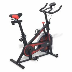 VidaXL Fitness Vélo D'appartement Avec Capteurs De Pouls Noir Et Rouge
